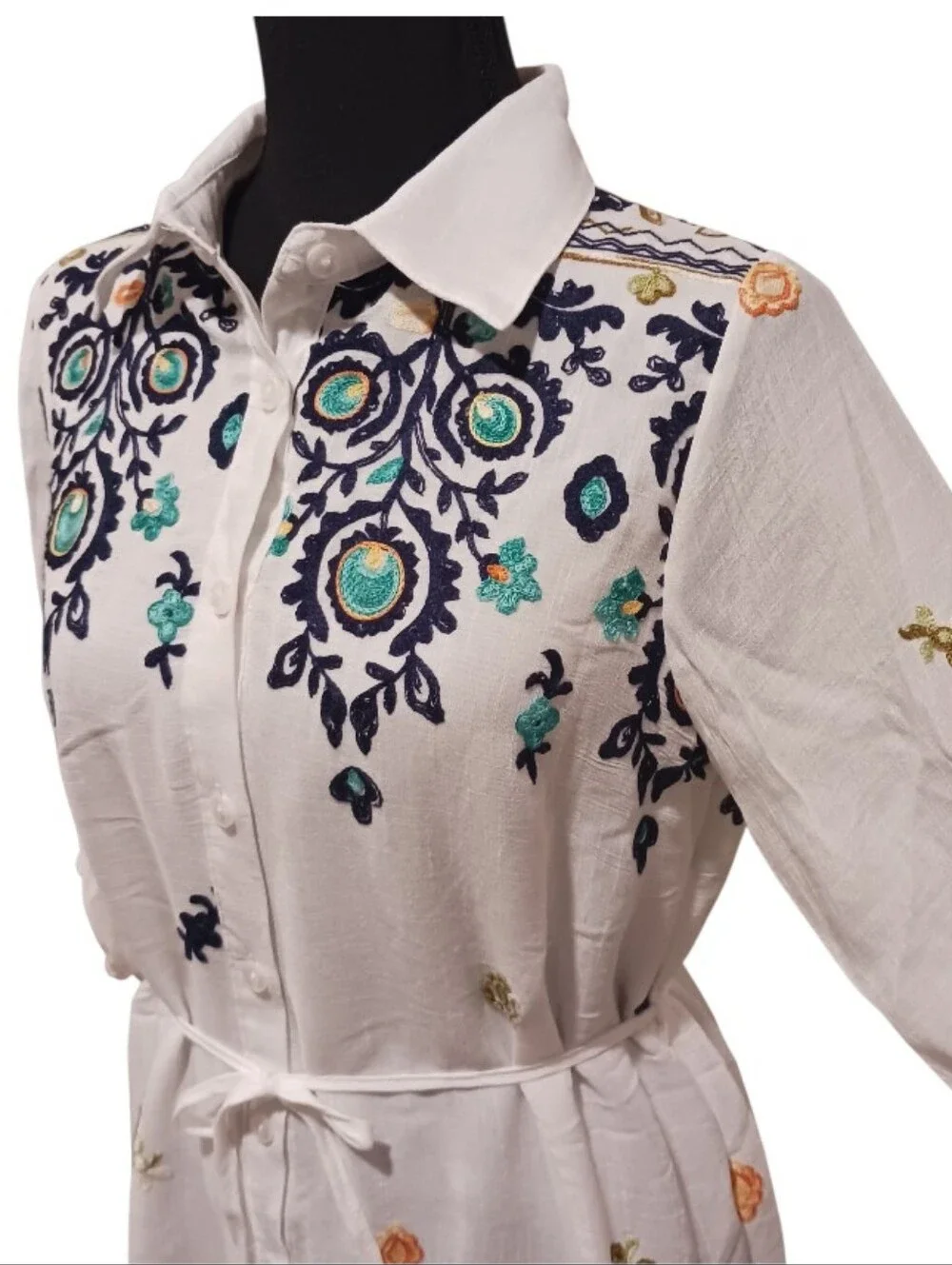 Kindred Embroidered Shirtdress Bohemian Gauzy